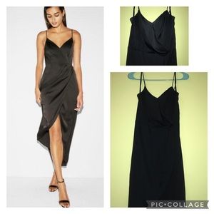 Banana Republic Women’s Silky Little Black Dress with wrap bodice. Size 0